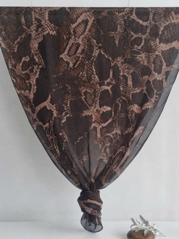 Dark brown and rose pink python print soft modal hijab