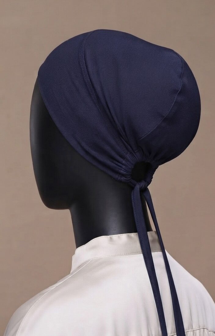 Cotton Tie-Back Undercap – Navy Bleu