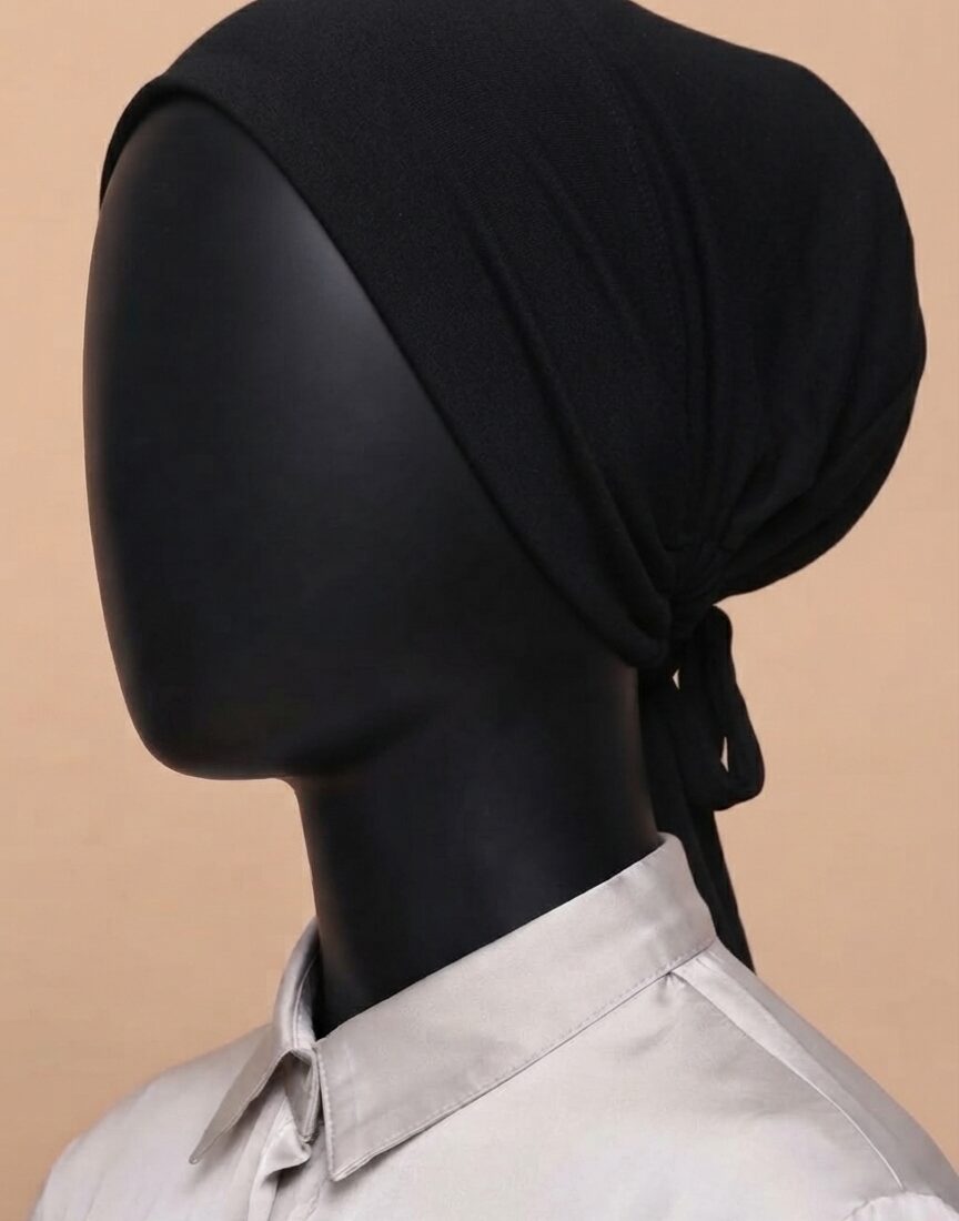 Cotton Tie-Back Undercap – Black