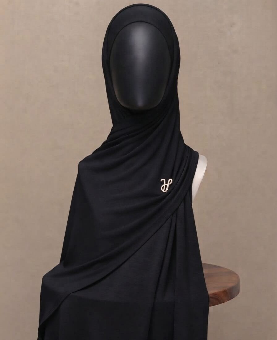 Premium Cotton Jersey Hijab – Black
