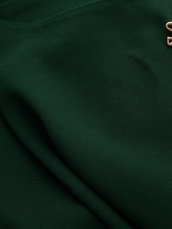 Textured premium chiffon hijab fabric in forest green with neat finished edges