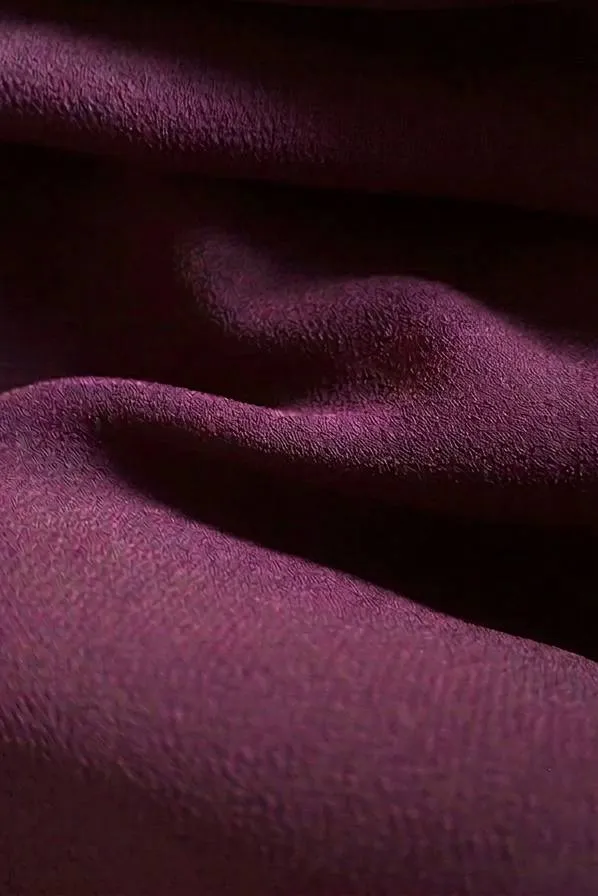 Deep aubergine plum purple textured chiffon hijab fabric drape