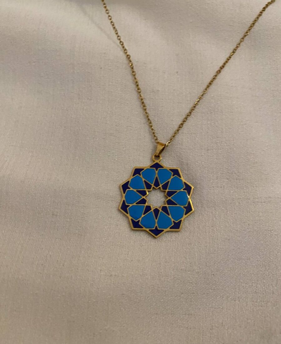 Andalusian Mosaic Pendant in Royal and Sky Blue
