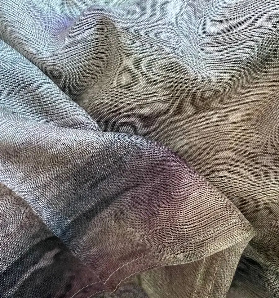 Deep nocturnal midnight blue and smoky mauve printed modal hijab