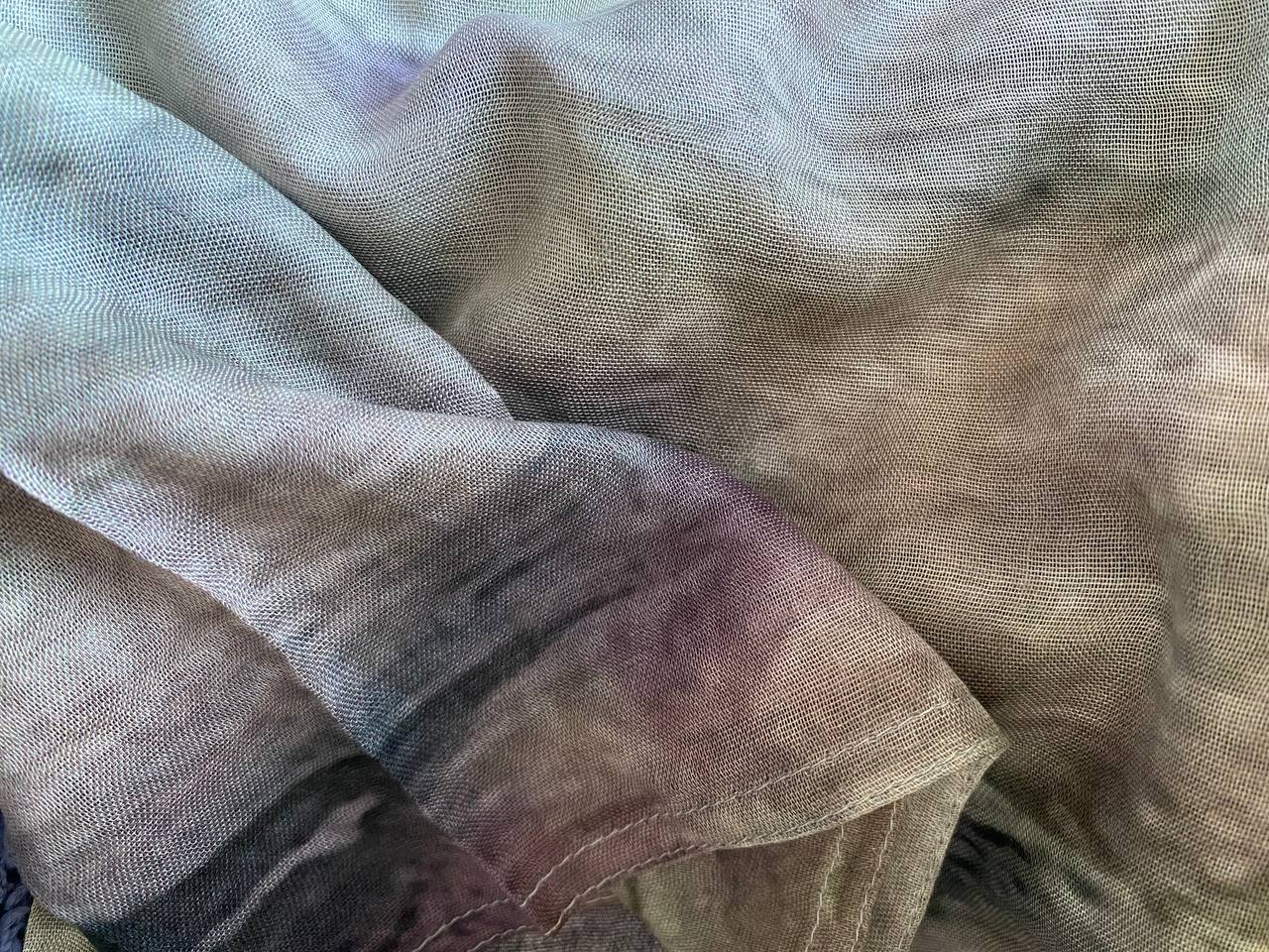 Deep nocturnal midnight blue and smoky mauve printed modal hijab