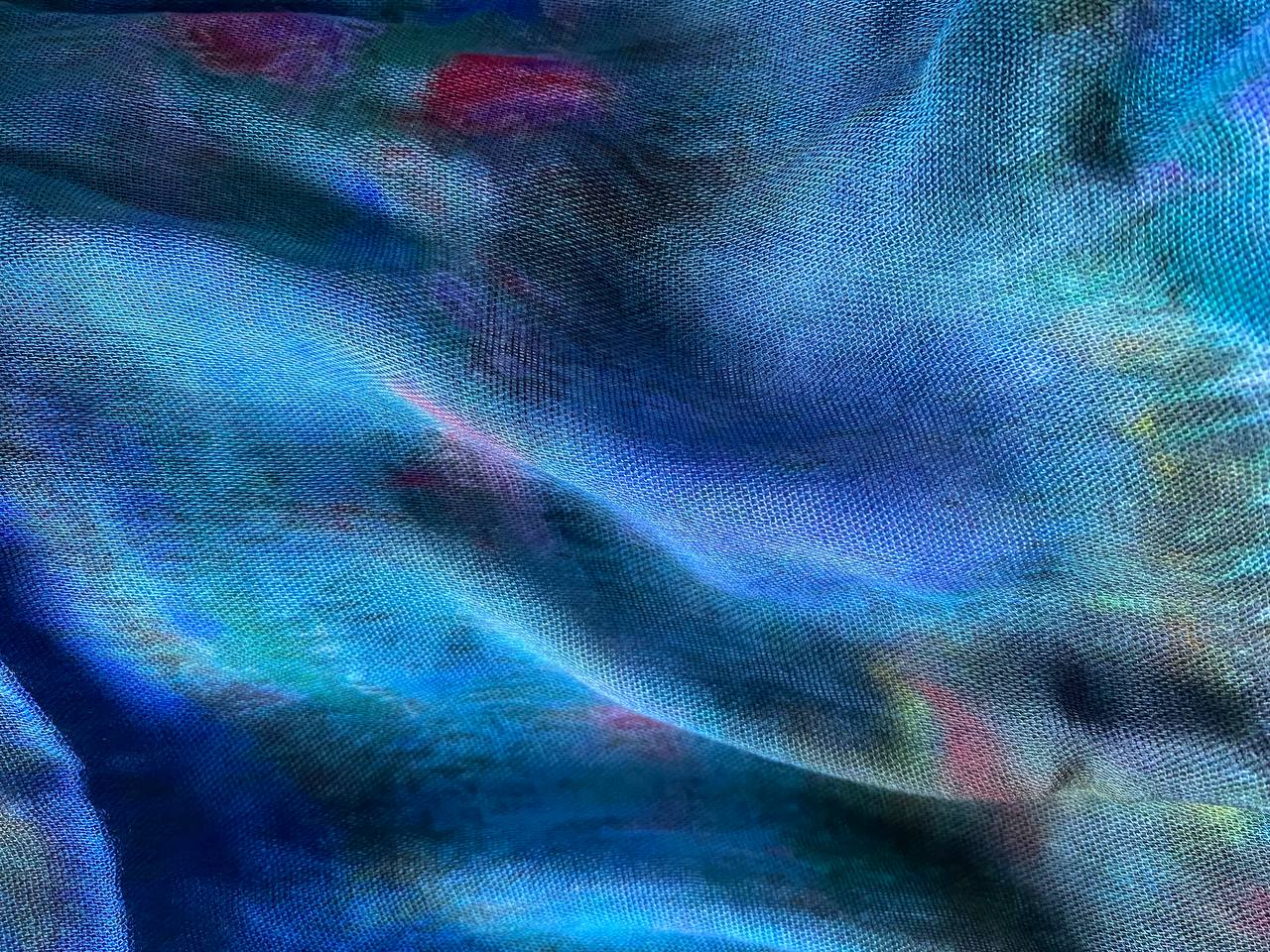Monet water lilies impressionist floral watercolor print blue modal hijab