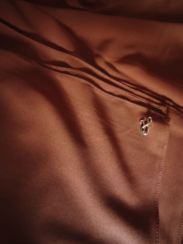 Rich khaki premium chiffon hijab with signature gold charm