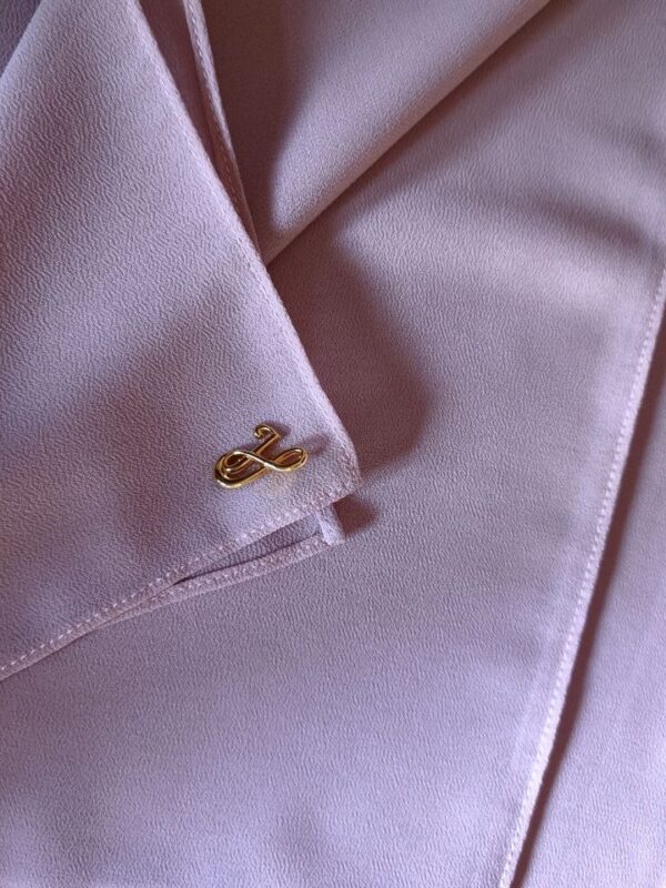 Soft blossom light pastel pink premium chiffon hijab with signature gold charm