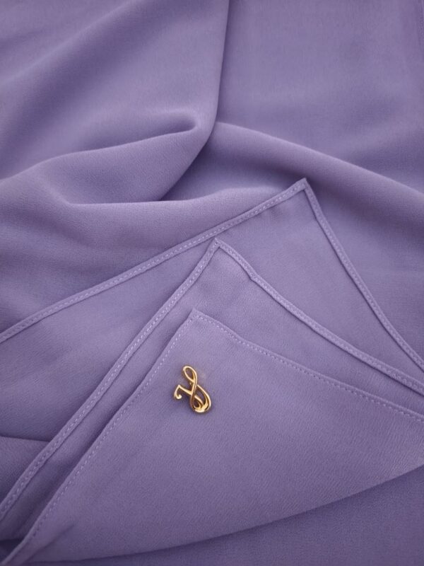 Pastel lilac soft purple premium chiffon hijab scarf with signature gold charm