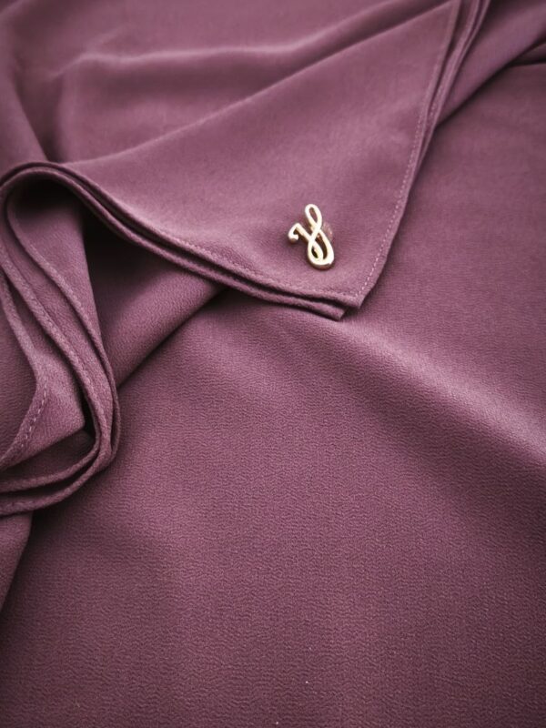 Rosewood brown warm muted earthy brown premium chiffon hijab with signature gold charm