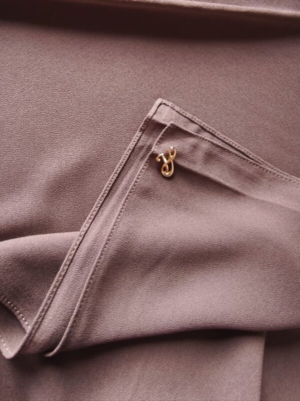 Soft dusty mauve muted purple pink premium chiffon hijab with signature gold charm