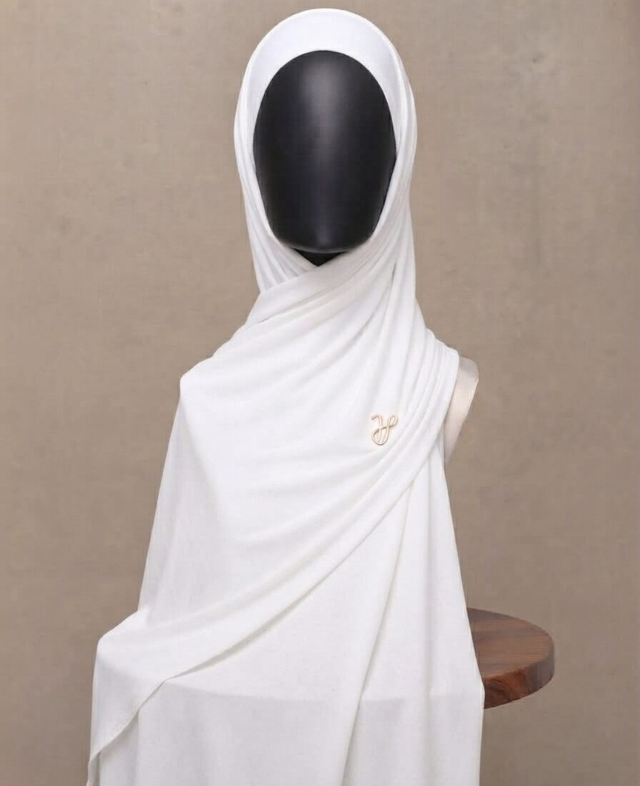 Premium Cotton Jersey Hijab – White