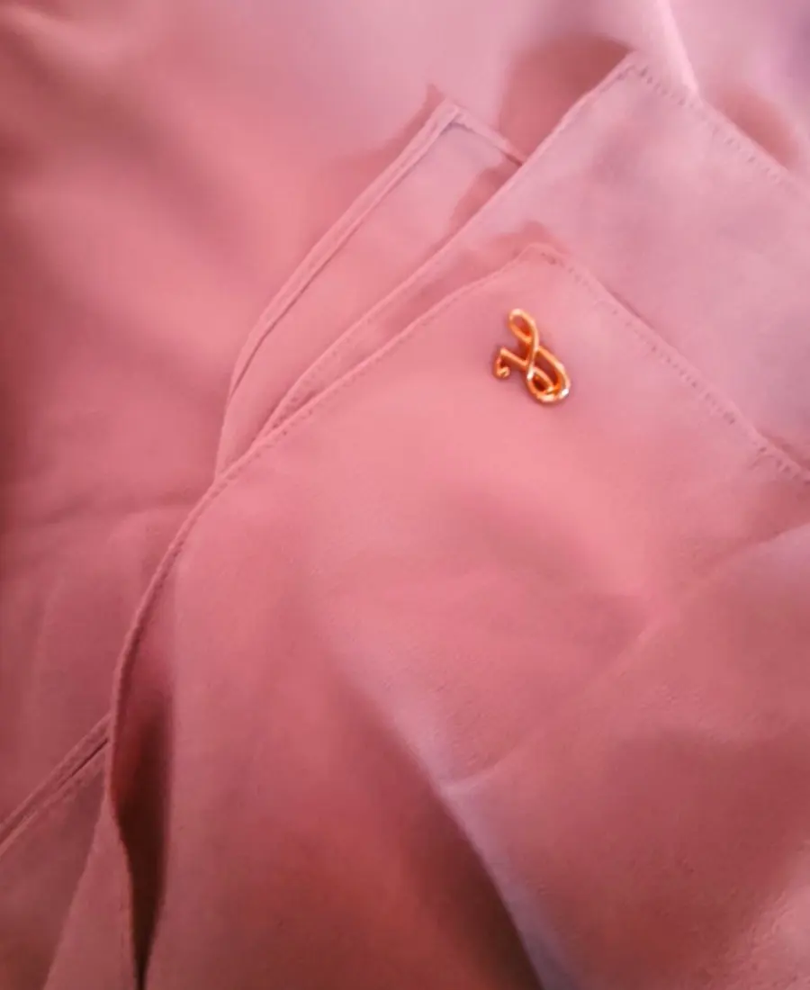 Dusty antique rose vintage pink premium chiffon hijab with signature gold charm