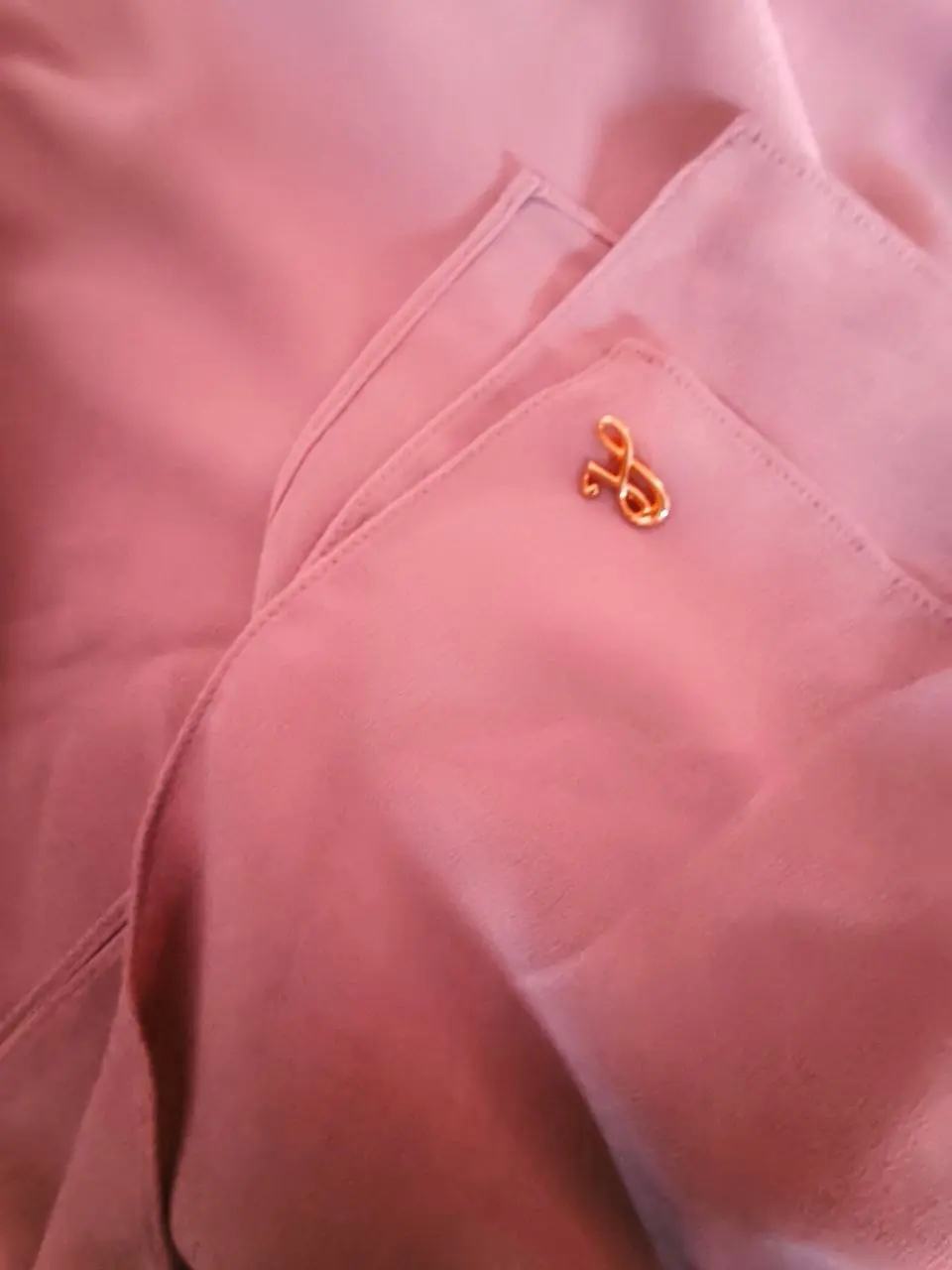 Dusty antique rose vintage pink premium chiffon hijab with signature gold charm